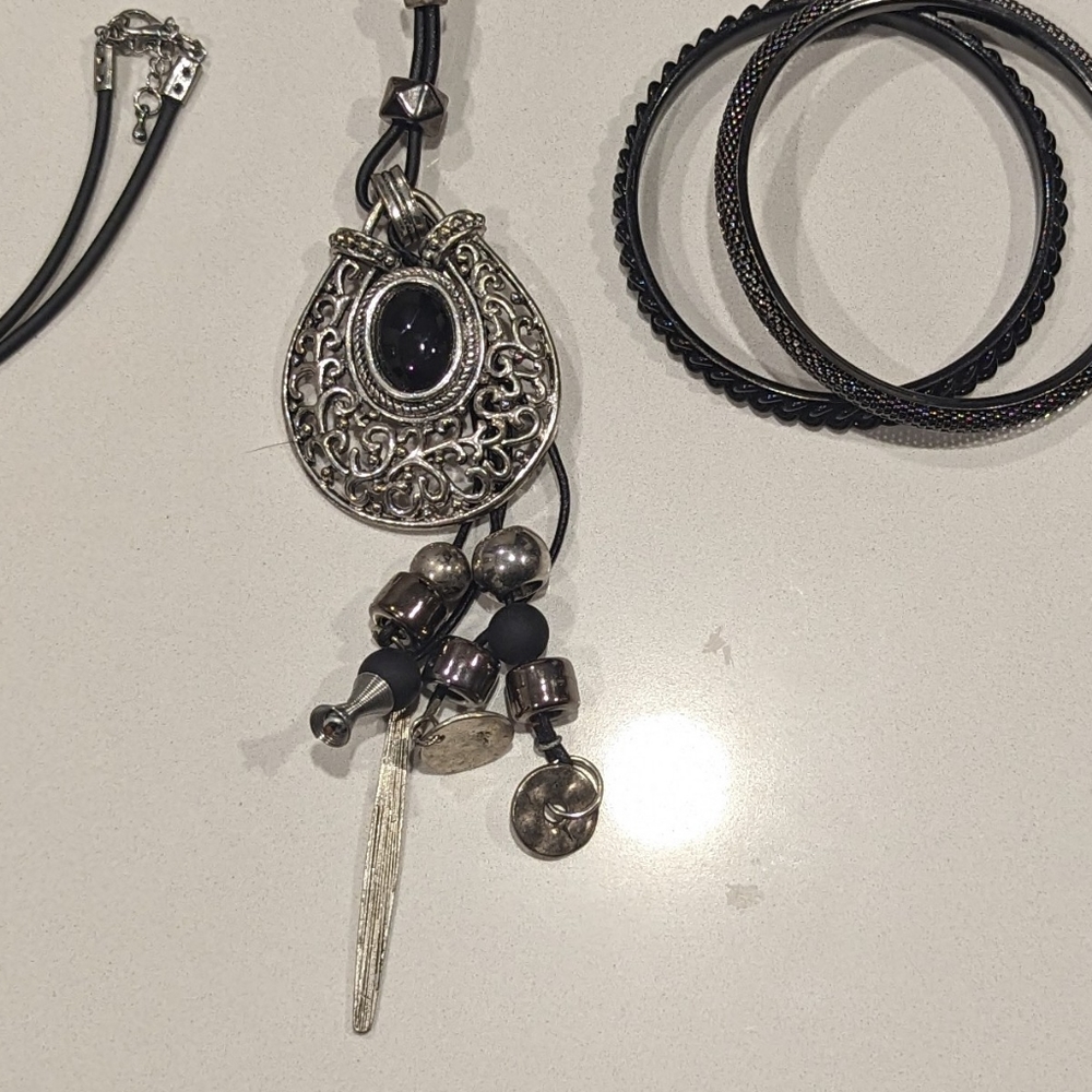 Corporate Goth Necklace and Bangles Bundle